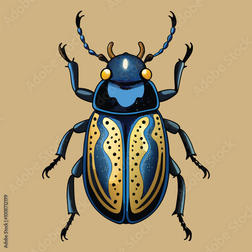 An illustration of an exotic beetle