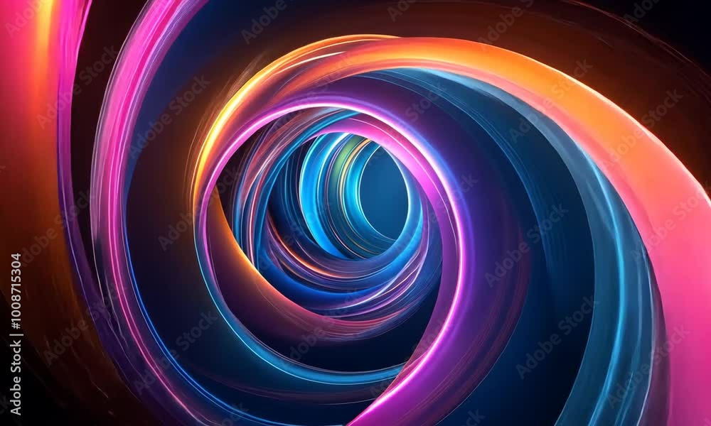Abstract 3D Spiral with Vivid Colors