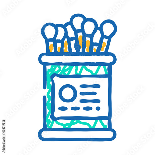 cotton swabs hygiene doodle icon sketch vector. cotton swabs hygiene sign. isolated symbol illustration