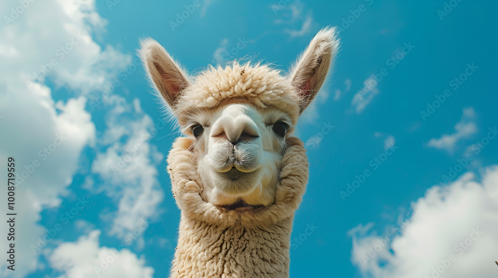 Obraz premium alpaca with sky