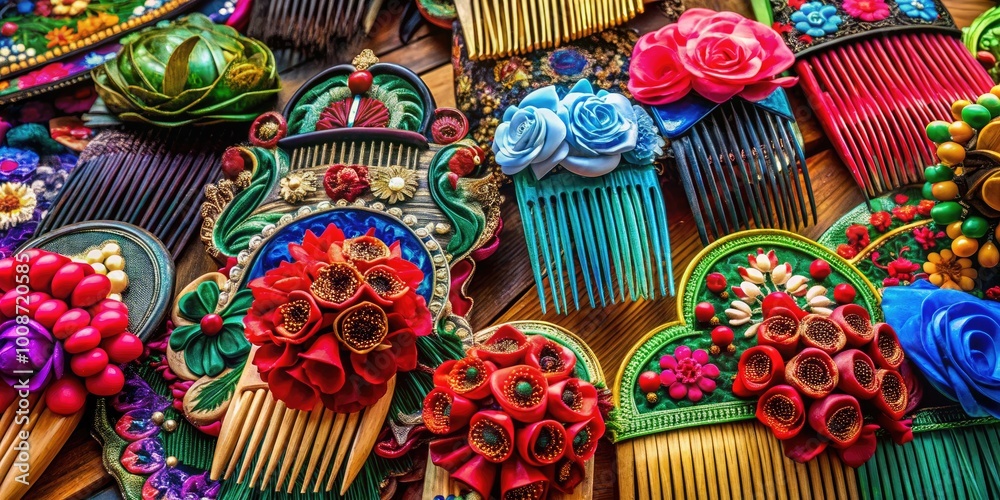 Traditional Spanish Peinetas: Ornate Hair Combs with Intricate Designs for Cultural Accessories Traditional Spanish Peinetas: Ornate Hair Combs with Intricate Designs for Cultural Accessories