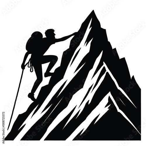 Mountain Climber Silhouette