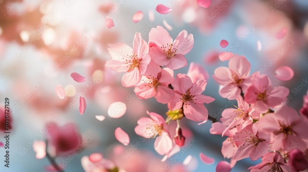 Delicate Pink Cherry Blossoms in Springtime Bloom Delicate Pink Cherry Blossoms in Springtime Bloom
