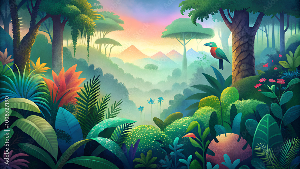 Naklejka premium rain forest