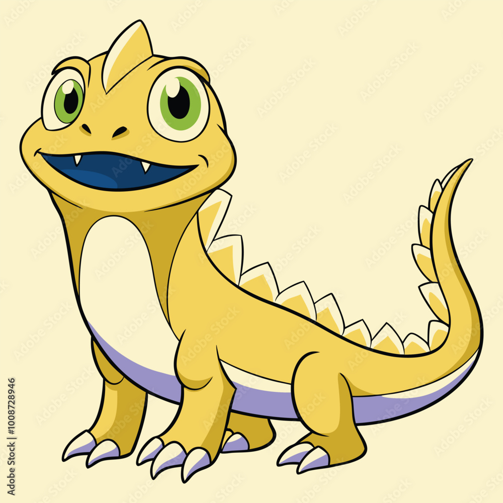 Fototapeta premium Cute Cartoon Lizard Vector Illustration