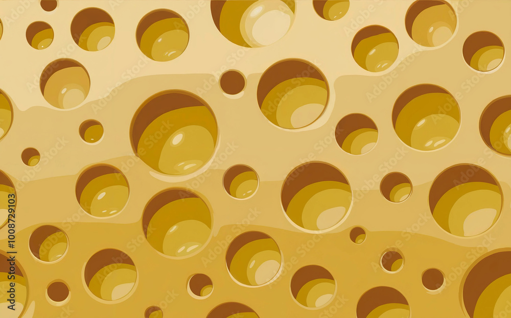 High-Resolution Seamless Cheese Texture Background with Glossy Surface and Irregular Round Holes for Food Design High-Resolution Seamless Cheese Texture Background with Glossy Surface and Irregular Round Holes for Food Design