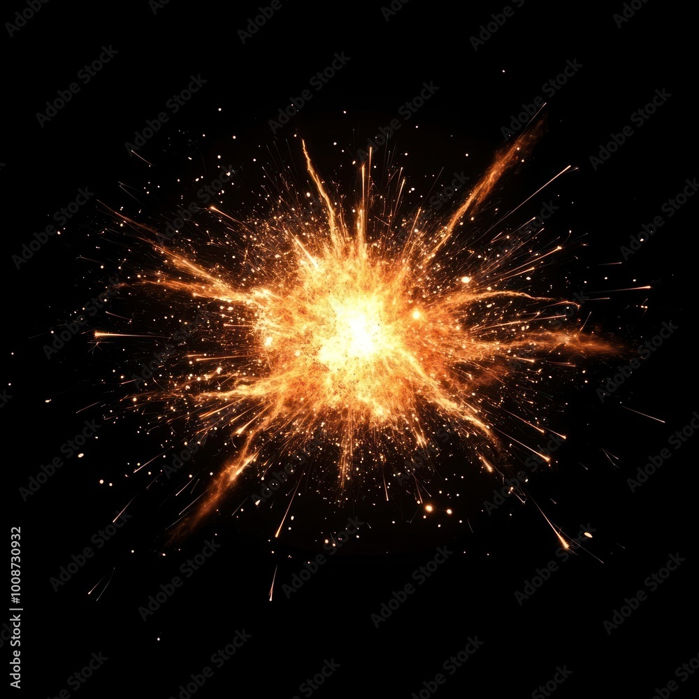 Explosive golden fireworks burst Explosive golden fireworks burst