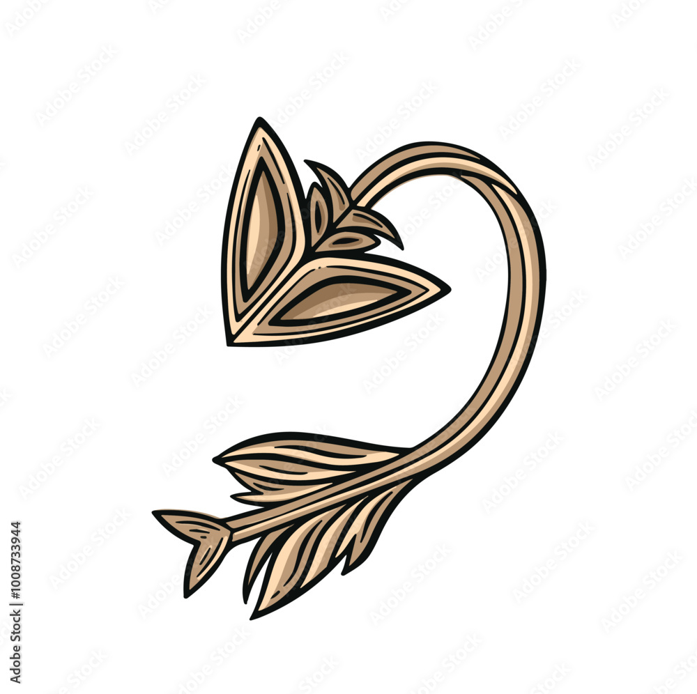 Fototapeta premium Beige arrow back symbol in retro