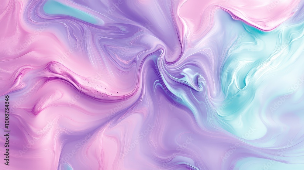 Mesmerizing Pastel Fluid Art Fusion of Soft Hues