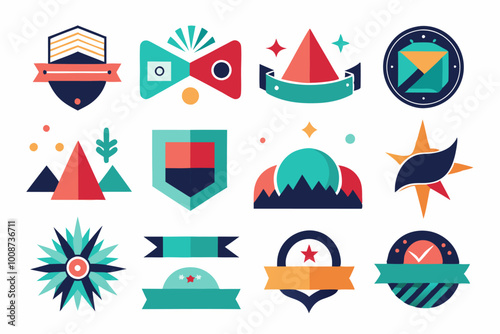 Modern abstract minimalist icons and logos for creative design projects