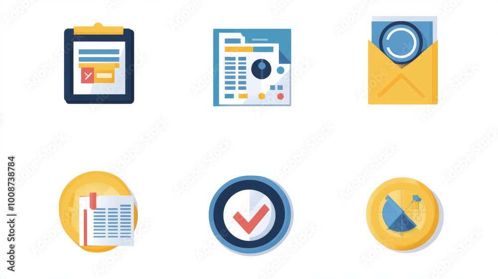Icons for searching, financial reports, online research, data analysis, document verification, audits, and case studies. Icons for searching, financial reports, online research, data analysis, document verification, audits, and case studies.