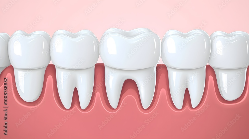 Detailed vector of clean white teeth and healthy pink gums. Detailed vector of clean white teeth and healthy pink gums.