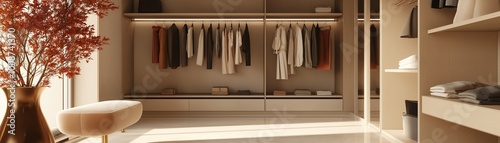 A Spacious And Well-Organized Modern Walk-in Closet. 