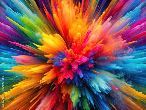 Vibrant Color Explosion Background for Creative Projects, Abstract Art, and Graphic Design Use