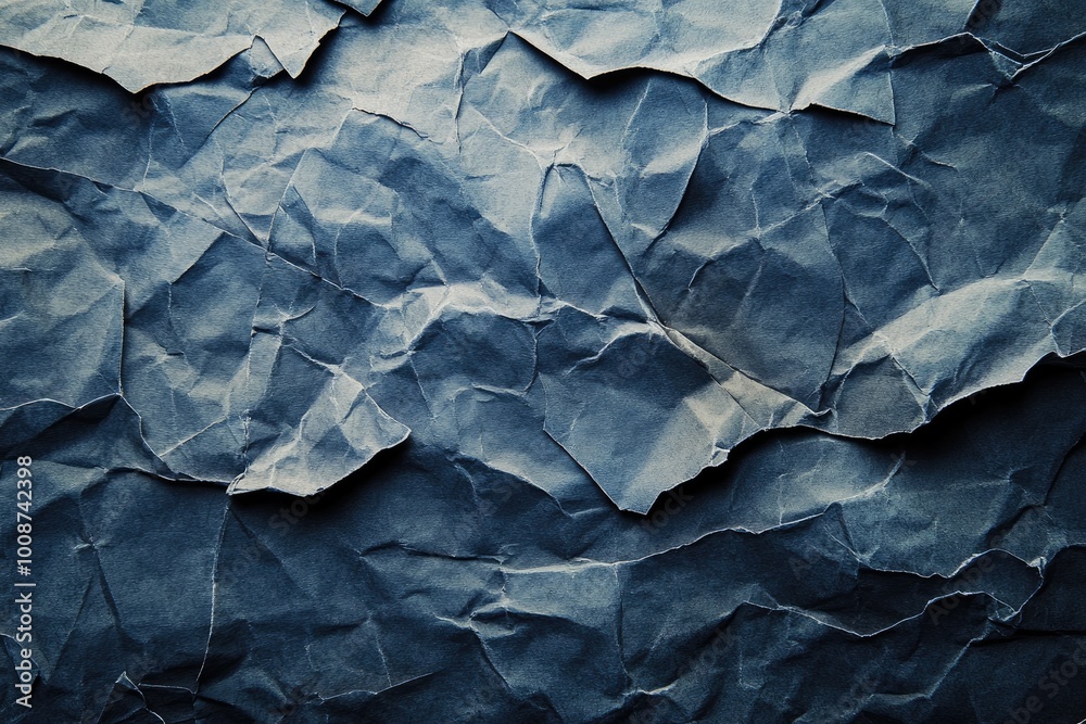 Crumpled blue paper texture. A dark background for a variety of projects. Crumpled blue paper texture. A dark background for a variety of projects.
