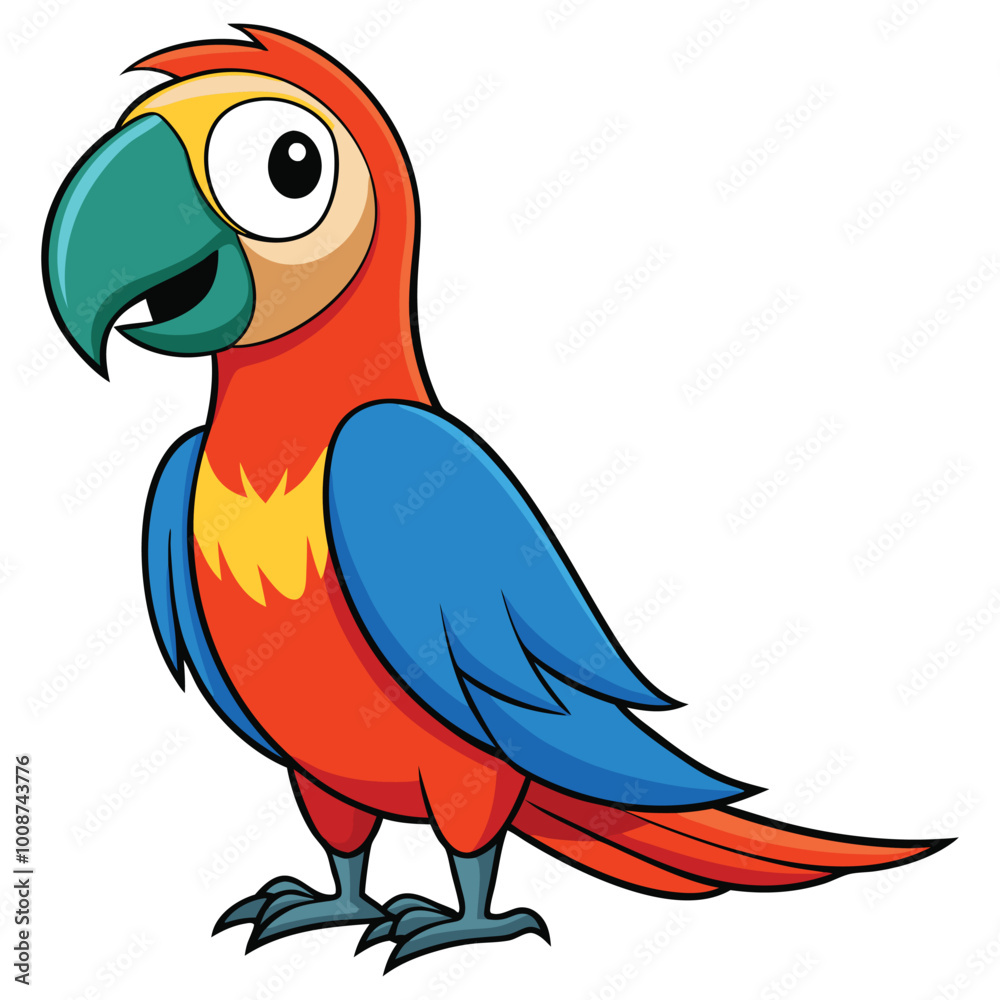 Fototapeta premium Happy macaw bird cartoon