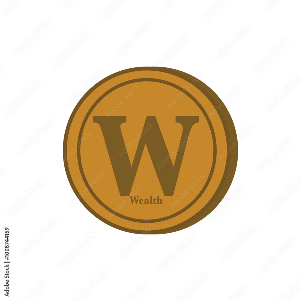 Cryptocurrency coin icon in flat color style. Money icon in flat color style. Graphic design elements illustrating wealth, finance, money and the economy Cryptocurrency coin icon in flat color style. Money icon in flat color style. Graphic design elements illustrating wealth, finance, money and the economy