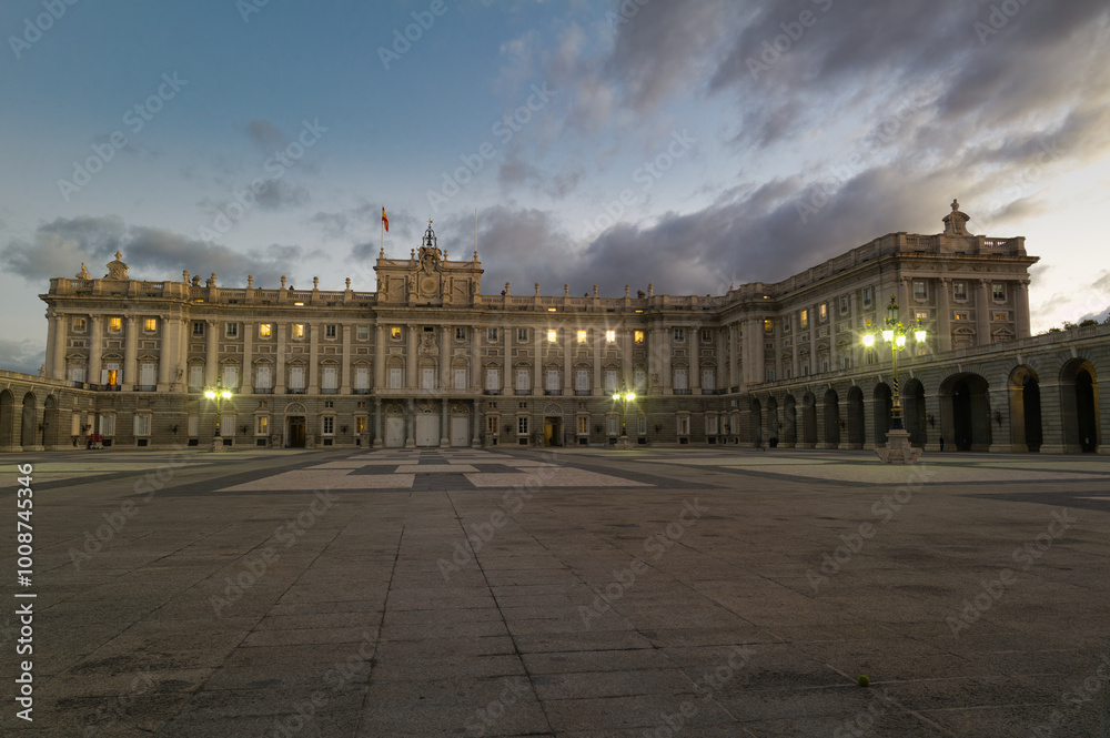 landscape with historic buildings in madrid spain in the morning landscape with historic buildings in madrid spain in the morning