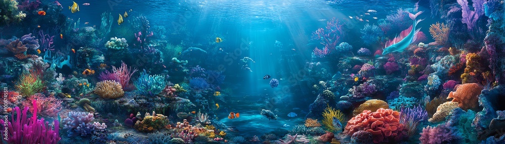 custom made wallpaper toronto digitalColorful fish in a coral reef