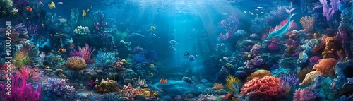 Wallpaper Mural Colorful fish in a coral reef Torontodigital.ca