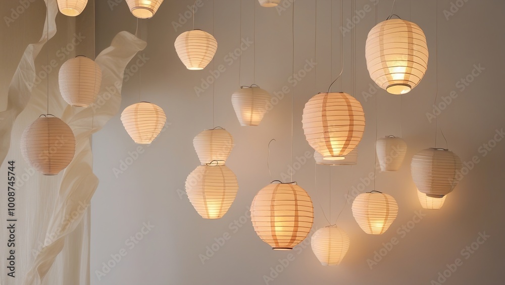 Fototapeta premium lanterns on the wall