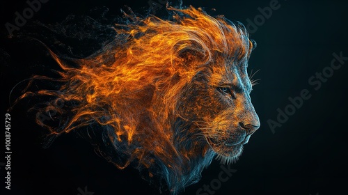 Lion Animal Abstract Wallpaper. Contrast Background Panth photo