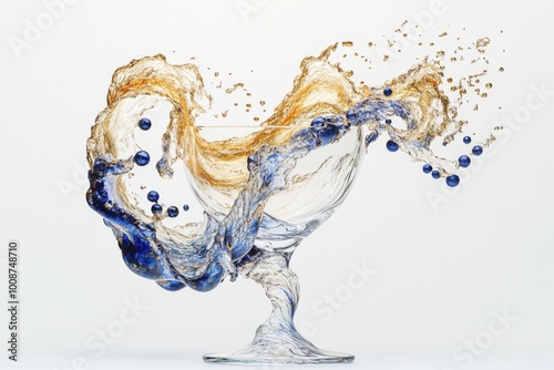 Bacchanalian Flow: Kinetic Wine Goblet Art photo