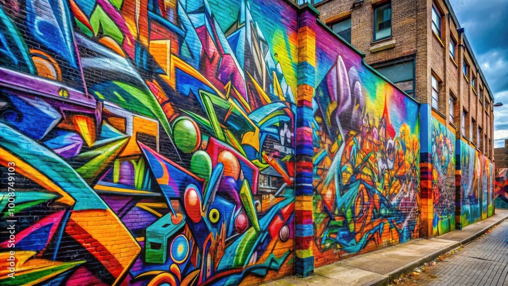 Fototapeta premium Vibrant Graffiti Wildstyle Alphabet on Urban Wall Showcasing Creative Street Art Lettering Styles