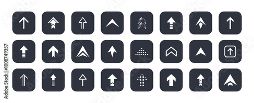 Up down arrows button set. Web arrow icon collection for website user interface. Different style cursor pointers vector illustration