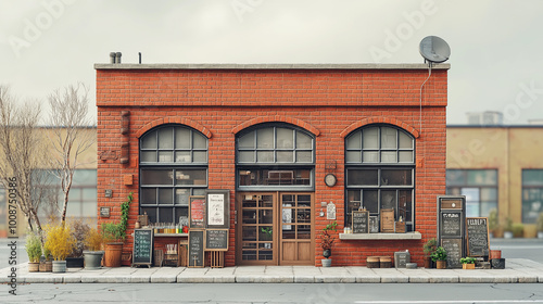 3D render model Tailor shop, Generative AI