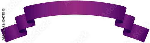 Vector illustration of Simple curved gradation ribbon 3 (purple)