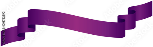 Vector illustration of Simple curved gradation ribbon 7 (purple)