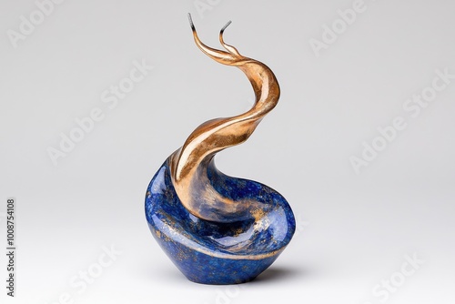 Ethereal Smoke Incense Holder: Gold and Lapis Lazuli Tendrils