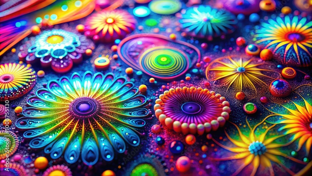 Vibrant Neon Digital Art with Abstract Patterns and Bright Colors for Modern Design and Backgrounds Vibrant Neon Digital Art with Abstract Patterns and Bright Colors for Modern Design and Backgrounds
