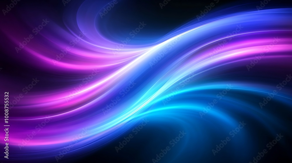 Abstract background with blue and pink light waves on a dark background. Abstract background with blue and pink light waves on a dark background.