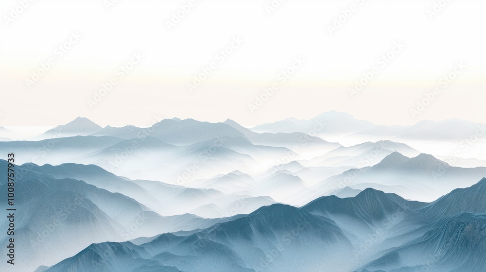 Fototapeta premium Serene misty mountain landscape