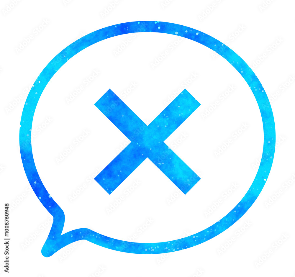 Obraz premium 青い星空｜バツマークの吹き出し