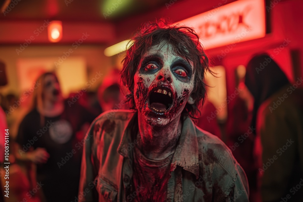 Groovy Ghoul: Friendly Zombie Learning Dance Moves at Halloween Party Groovy Ghoul: Friendly Zombie Learning Dance Moves at Halloween Party