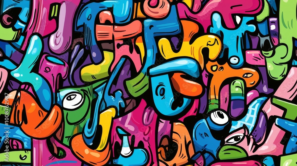 Abstract urban street art graffiti seamless pattern. Urban style modern background wallpaper Abstract urban street art graffiti seamless pattern. Urban style modern background wallpaper