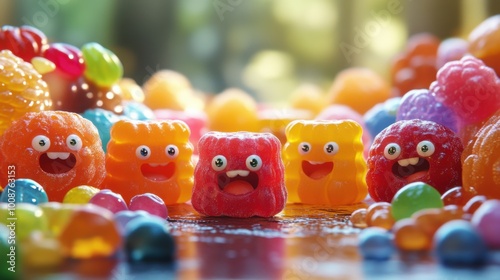 Sweet Defenders - Colorful animated candy characters protecting their delicious stash with determination and teamwork.