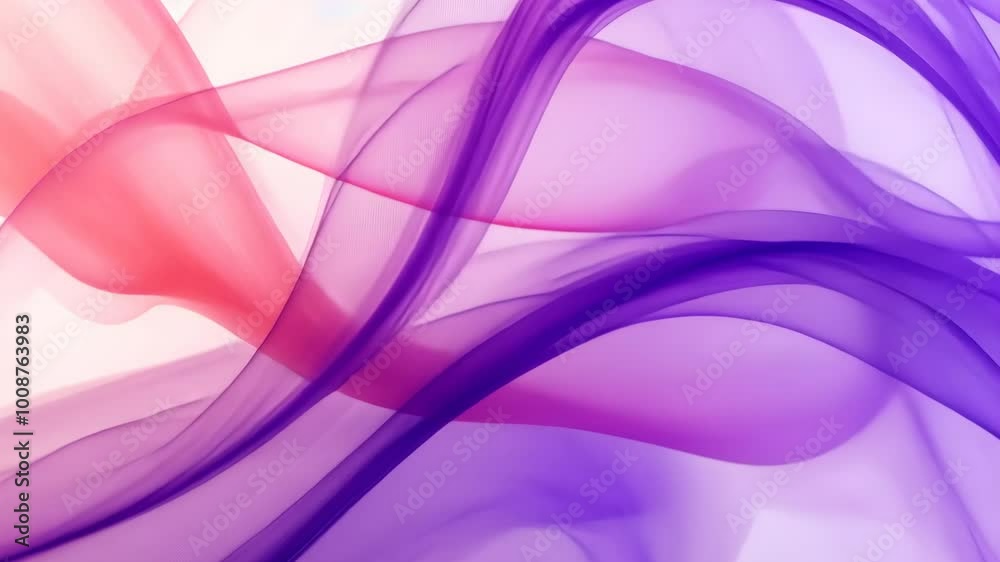 Purple and pink fabric waves gently in the light Purple and pink fabric waves gently in the light