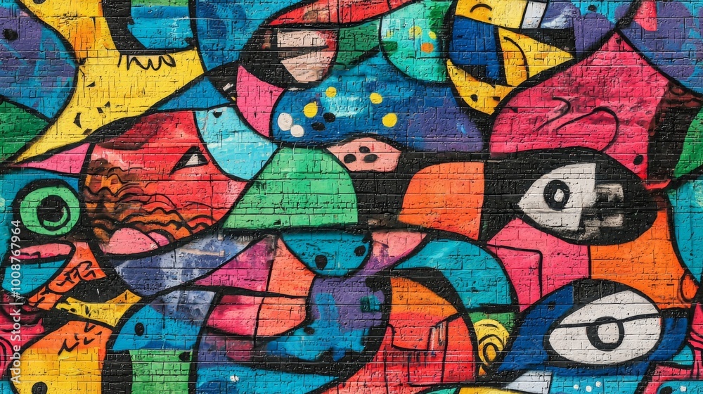 Obraz premium Abstract urban street art graffiti seamless pattern. Urban style modern background wallpaper