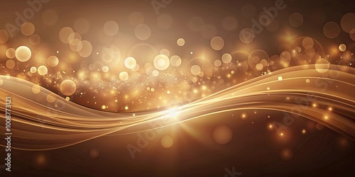 A symphony of golden light, cascading waves, and shimmering bokeh, creating an ethereal and luxurious abstract background.