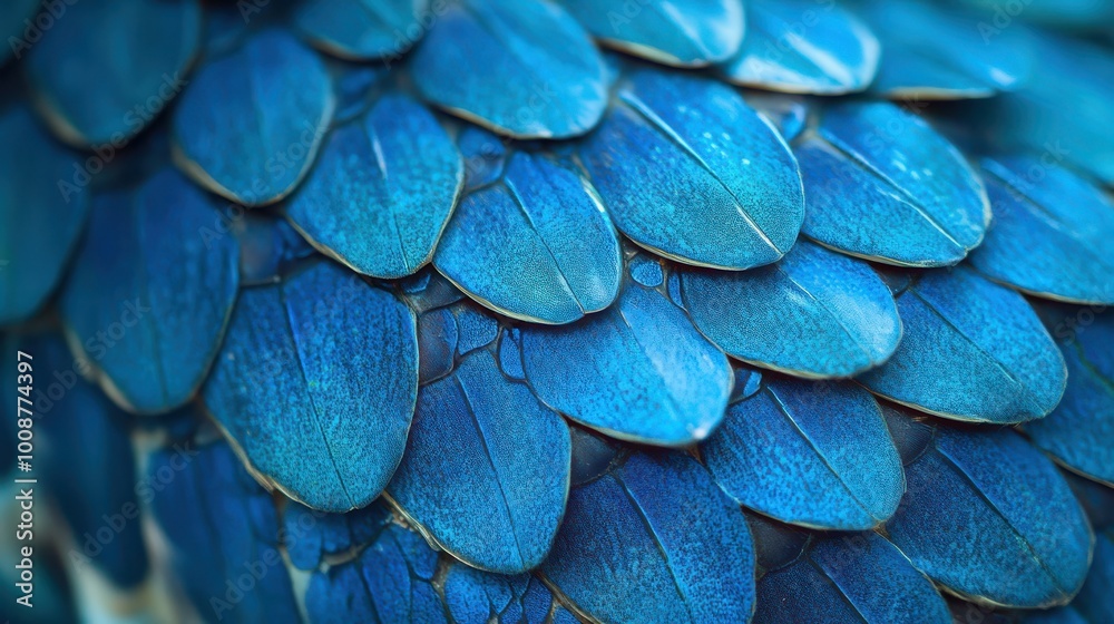 Obraz premium Close-Up View of Intricate Blue Snake Scales Perfect for Wildlife and Textile Designs