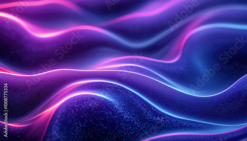 Abstract blue and purple dynamic backgroundFuturistic vivd neon swirl lines Light effect photo