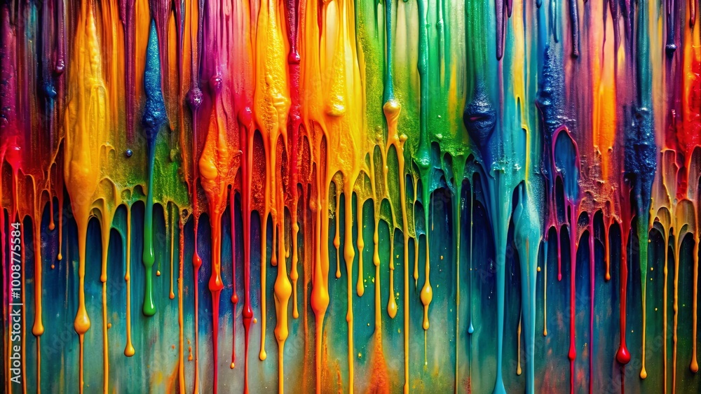 A Symphony of Dripping Hues A vibrant canvas of colorful liquid streams cascading downwards, creating a mesmerizing spectacle of abstract art. A Symphony of Dripping Hues A vibrant canvas of colorful liquid streams cascading downwards, creating a mesmerizing spectacle of abstract art.