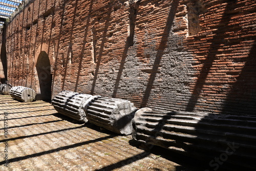 ruins of roman amphiteather, anfiteatro flavio puteolano, pozzuoli, italy, phlegrean fields, campi flegrei photo