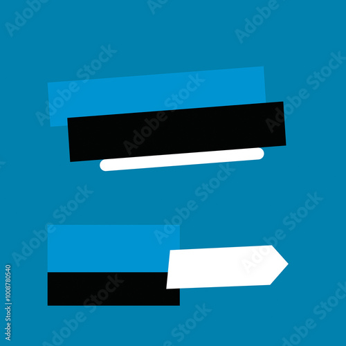 Black and blue square template background for text and products with copy space