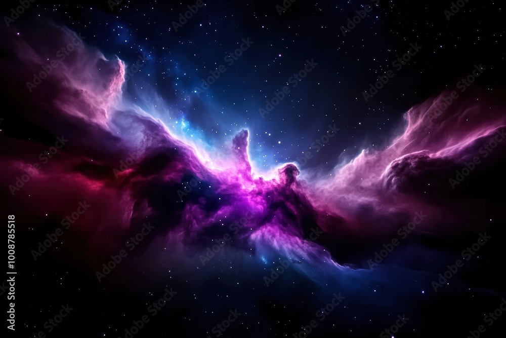 A breathtaking cosmic nebula illuminated in vibrant hues of purple and blue, showcasing the beauty of the universe and the mysteries of space. A breathtaking cosmic nebula illuminated in vibrant hues of purple and blue, showcasing the beauty of the universe and the mysteries of space.