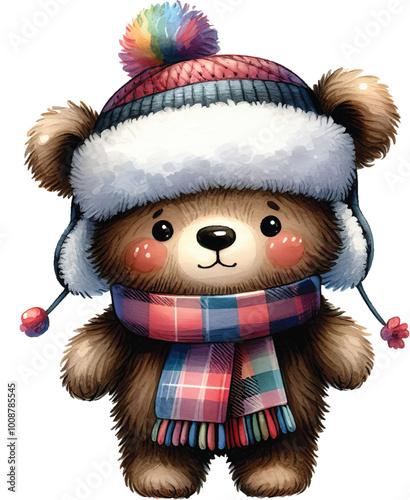 Watercolor Christmas Woodland Animals, Junk Journal, Winter Clipart PNG, Watercolor Forest Animal, Nursery Cozy Winter Clipart Sublimation, Watercolor Christmas Woodland Animals, paper craft